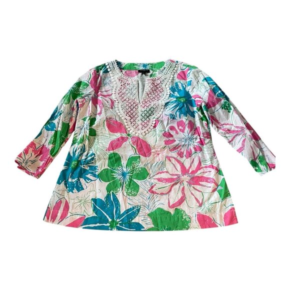 Talbots printed 3/4 sleeve top size petite small - Picture 1 of 4